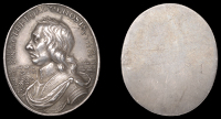 XVIII: Cast Copies, Restrikes and Electrotypes of Medals, Battle of Dunbar, 1650, a small uniface oval silver...