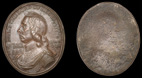 XVIII: Cast Copies, Restrikes and Electrotypes of Medals, Battle of Dunbar, 1650, a small uniface oval bronze...