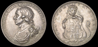 XVIII: Cast Copies, Restrikes and Electrotypes of Medals, Lord Protector, c. 1655-8, a cast silver medal, probably...