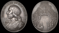 XVIII: Cast Copies, Restrikes and Electrotypes of Medals, Battle of Dunbar, 1650, a large silver restrike medal, c....