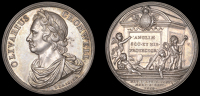 XVI: Later Cromwell Medals, Cromwell, Memorial, 1658, a struck silver medal, c. 1731, by J. Dassier as part of his...
