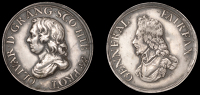 XVI: Later Cromwell Medals, Cromwell and Thomas Fairfax, after 1658 (?), a silver electrotype copy of a medal by (or...