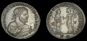 Roman Imperial Coinage, Maximian, Follis, Cyzicus, 305-6, laureate bust right wearing imperial mantle and holding...