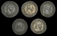Roman Imperial Coinage, Carus, Antoninianii (2), Lugdunum, radiate and cuirassed bust right, rev. Victory standing...