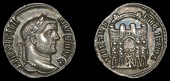 Roman Imperial Coinage, Maximian, Argenteus, Ticinum, c. 294, laureate bust right, rev. Diocletian, Maximian,...