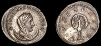 Roman Imperial Coinage, Diva Mariniana, Antoninianus, Rome, 256-7, veiled bust right on crescent, rev. peacock with...