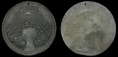 XIV: Seals by Simon, Second Great Seal of the Commonwealth, 1651, a cast bronze uniface Counterseal (reverse),...