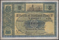 North of Scotland Bank Limited, £5, 1 March 1934, serial number A 0984/0716, printed Brown and Smith signatures,...