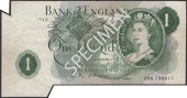 ERROR: Bank of England, Leslie K. O’Brien, £1, 17 March 1960, serial number 05N 796017, with large flap of extra...