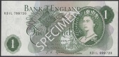 ERROR: Bank of England, John S. Fforde, £1, 15 February 1967, with mismatched serial numbers R31L 799720 and...