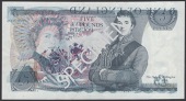 ERROR: Bank of England, John B. Page, £5, 1973, serial number 64X 711511, with ink transfer error on reverse,...