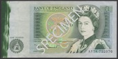 ERROR: Bank of England, David H. F. Somerset, £1, 1981, serial number AY74 732076, with massive green ink smudge...