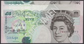 ERROR: Bank of England, Graham E. A. Kentfield, £5, 1990, serial number CJ39 106681, with fairly severe cutting...