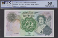 Isle of Man Government, W.Dawson, £50, ND (1983), serial number 053577, in PCGS holder number 68 OPQ, superb gem...
