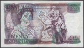 ERROR: Bank of England, David H. F. Somerset, £20, 15 November 1984, serial number 37J 953527, with complete ink...