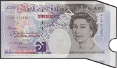 ERROR: Bank of England, Graham E. A. Kentfield, £20, 1994, serial number AJ30 417501, with a significant cutting...