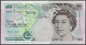 ERROR: Bank of England, Merlyn V. Lowther, £5, 1999, mismatched serial number EB61 013871 and 013771, uncirculated...