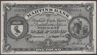 Martins Bank Limited, £1, 1 March 1946, serial number 173784, pressed very fine 
IOMPM M325, Pick 19a	 £180-£220