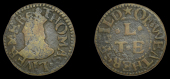 Essex, Wethersfield, Thomas Livermer, Farthing, 1.15g/6h (N 1423, this piece; BW. 343). Portrait of King flat,...