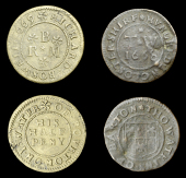 Gloucestershire, Barton Regis, Tho. Watkins, Halfpenny, 1668, 0.91g/12h (N 1439; BW. 3); Bourton-on-the-Water,...