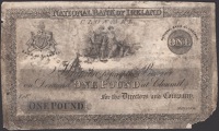National Bank of Ireland, proof £1 on thin card, Clonmel, ND (1836-43), no signatures or serial numbers,...