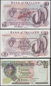 Bank of Ireland, £1 (2), 1967-72, serial numbers A167200 and A625393, Guthrie signature, specimen £10, serial...