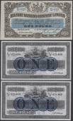 Belfast Banking Company, £1, 9 November 1939, serial number E/M 6523, Northern Bank Limited, £1 (2), 1 January...