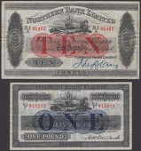 Northern Bank Limited, £1, 1 August 1929, serial number N-I/F 015211, Stewart signature, and £10, 1 January 1930,...