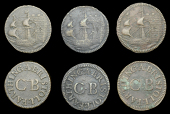 Gloucestershire, Bristol, City Farthings, undated issue by T. Simon for P. Blondeau (3), 3.34g/12h (N 1451T, this...