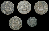 Gloucestershire, Bristol, City Farthings, 1670 (4), 3.72g/12h (RHT A2; N 1586; BW. 20), 2.75g/12h (RHT B2; N 1587;...