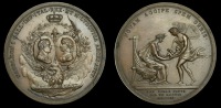 Birth of the King of Rome, 1811, a copper medal by F. Stuckhart, medallions displaying busts of Napoleon and Maria...