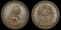 Voltaire, 1770, a copper medal by G.C. Wæchter, bust right, rev. symbols of art and science on altar, 59mm (BDM VI,...