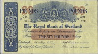 Royal Bank of Scotland, £20, 1 October 1949, serial number E36/7143, 1 May 1957, serial number G94/9741, both with...