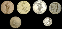 National Shooting Competition, Paris, 1885, a copper medal by H. Dubois after A. Mercié, 59mm; National Union of...