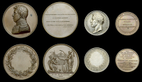 Charles X, a silver award medal by R. Gayrard, undated, un-named, 35mm (BDM II, 226); Colonel of the 11th Infantry...