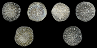 Edward II (1307-1327), Pennies (6), all class 14, Bury St Edmunds, various minor varieties, 1.44g/2h, 1.39g/9h,...