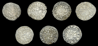 Edward II (1307-1327), Penny, class 13, London, 1.38g/3h (SCBI North 878ff; N 1064; S 1459); together with other...