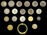 Visit of Queen Victoria to France, 1843, copper, by Montagny, 26mm; Opening of the Paris-Rouen Railway, 1843,...