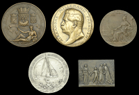 Palais de Justice, 1874, a bronze medal by J. Lagrange, 75mm (BDM III, 272); Nationalization of the Canals of the...