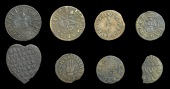 Hampshire, Alresford, Jarvas Abin, Halfpenny, 1666, 2.44g/9h (N 1793; BW. 1); Alton, J[ohn] H[ockley], T[homas]...