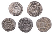 Edward III (1327-1377), Third coinage, Pennies (5), all type 1/I, London, reading edw, Lombardic ns, 1.25g/12h,...