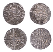 Edward III (1327-1377), Third coinage, Pennies (2), both type 2/I, London, reading edwr, Lombardic ns, 1.30g/12h,...