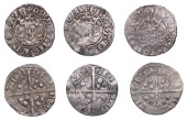 Edward III (1327-1377), Third coinage, Pennies (3), all type 3/I, London, reading edw, Roman ns on obv., Lombardic...