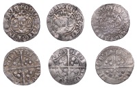 Edward III (1327-1377), Third coinage, Pennies (3), all type 3/I, London, reading edw, Roman ns on obv., Lombardic...
