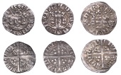 Edward III (1327-1377), Third coinage, Pennies (3), type 4/I (2), both London, reading edw, reversed Roman ns on...