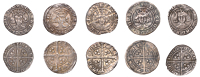 Edward III (1327-1377), Treaty period, Pennies (5), London (4), nothing before edward (3), 1.07g/3h, 1.03g/5h,...
