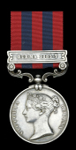 India General Service 1854-95, 1 clasp, Burma 1885-7 (2669 Corpl. W. H. Billingham 1st. Bn. R.W. Fus.) minor edge...