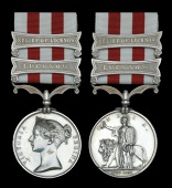 Indian Mutiny 1857-59, 2 clasps, Relief of Lucknow, Lucknow (Lieut. W. D. Bloxsome, 1st. Bn. 23rd. R.W. Fus.) minor...