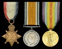 Three: Private H. W. Whatmough, Leicestershire Regiment

1914 Star (8802 Pte. H. W. Whatmough. 2/Leic: R.);...