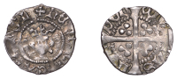 Henry IV (1399-1413), Light coinage: Primary series, Halfpenny, London, mm. cross pattée on obv. only, annulets by...